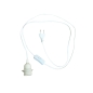 Preview: Lampe + Kabel mit Schalter EU E27 1,8m Weiß