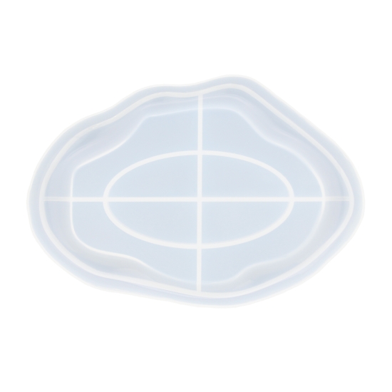 Preview: Silikonform ovaler Wellenteller 24,3 cm x 17 cm x 1,95 cm