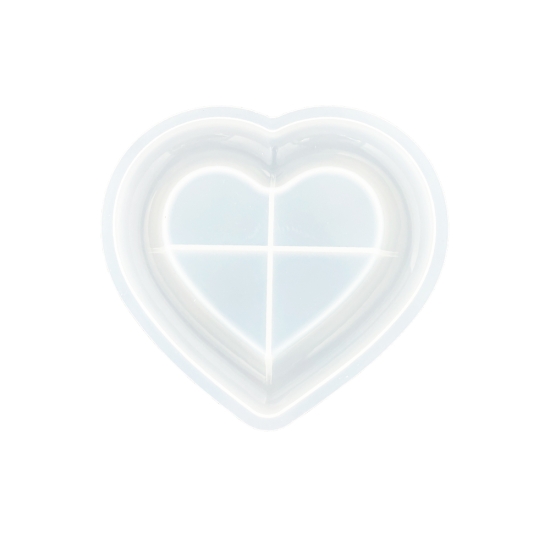 Preview: Silikonform 15,5 cm x 14,4 cm x 1,8 cm – herzförmige Schale