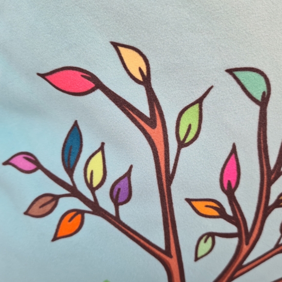 Kissen Herbstbaum türkis