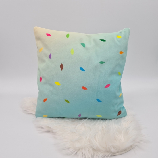 Preview: Kissen Herbstbaum türkis