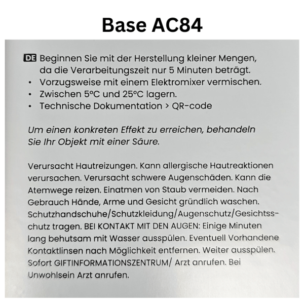 Jesmonite AC84 – 250ml Liquid und 1250g Base - Set klein
