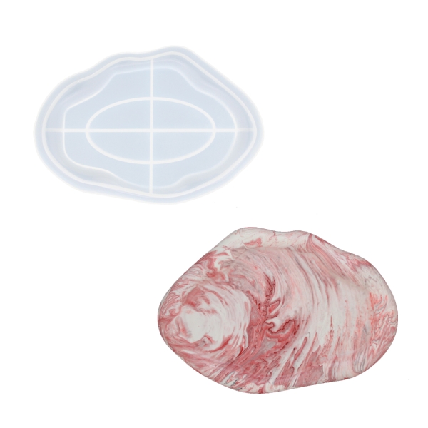 Silikonform ovaler Wellenteller 24,3 cm x 17 cm x 1,95 cm