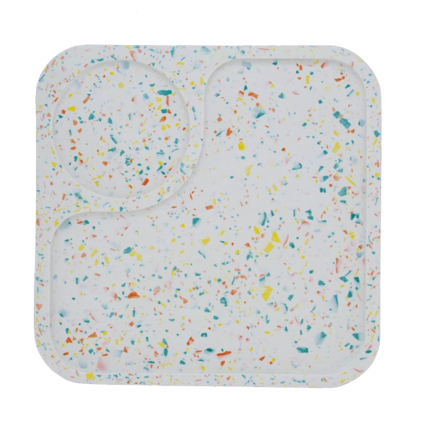 Silikonform Frühstückstablett mit Getränkehalter 24,6 cm x 24,6 cm x 1,65 cm