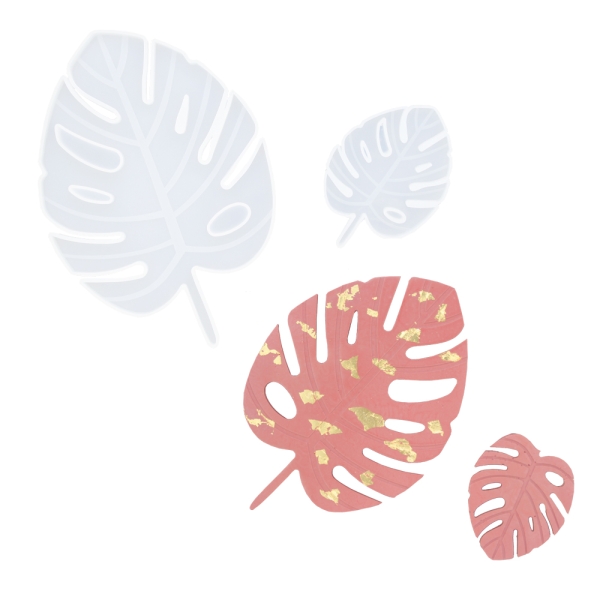 Silikonform-Set – Monstera - 12,3 cm x 8,7 cm + 24,5 cm x 17,2 cm