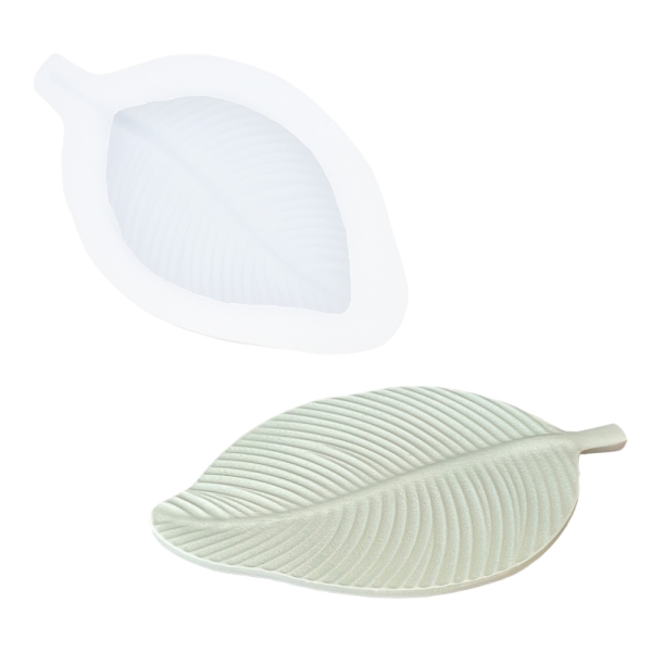 Silikonform breites Baumblatt / 29 cm x 17,5 cm x 1,5 cm
