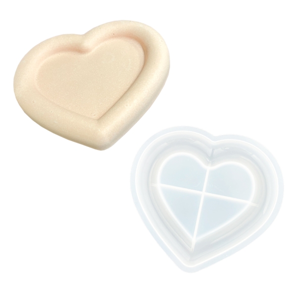 Silikonform 15,5 cm x 14,4 cm x 1,8 cm – herzförmige Schale