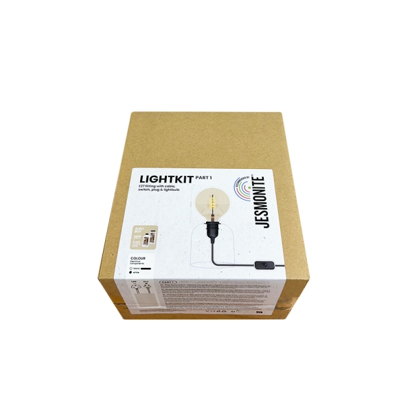 Lampe + Kabel mit Schalter EU E27 1,8m Weiß