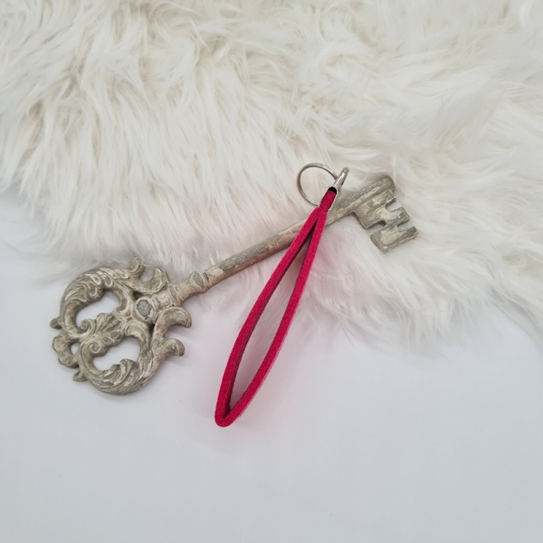 Filzschlüsselanhänger Blumen pink No.1