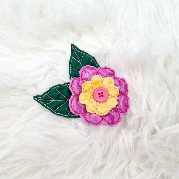 BlumenNaht Blümchen pink/gelb No.2